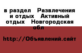  в раздел : Развлечения и отдых » Активный отдых . Новгородская обл.